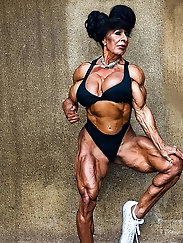 Naked Granny: 60 YO Bodybuilder Cheerleader from Italy